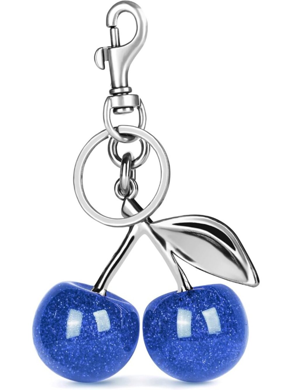 Women S blue Sparkling Purse Charms gloss Sparkling Resin Cherry Bag Keychains